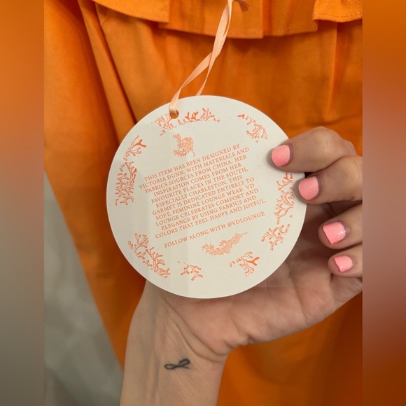 NWT Victoria Dunn Lounge Dress‎ size Large Peachy-Orange Color - Picture 4 of 6